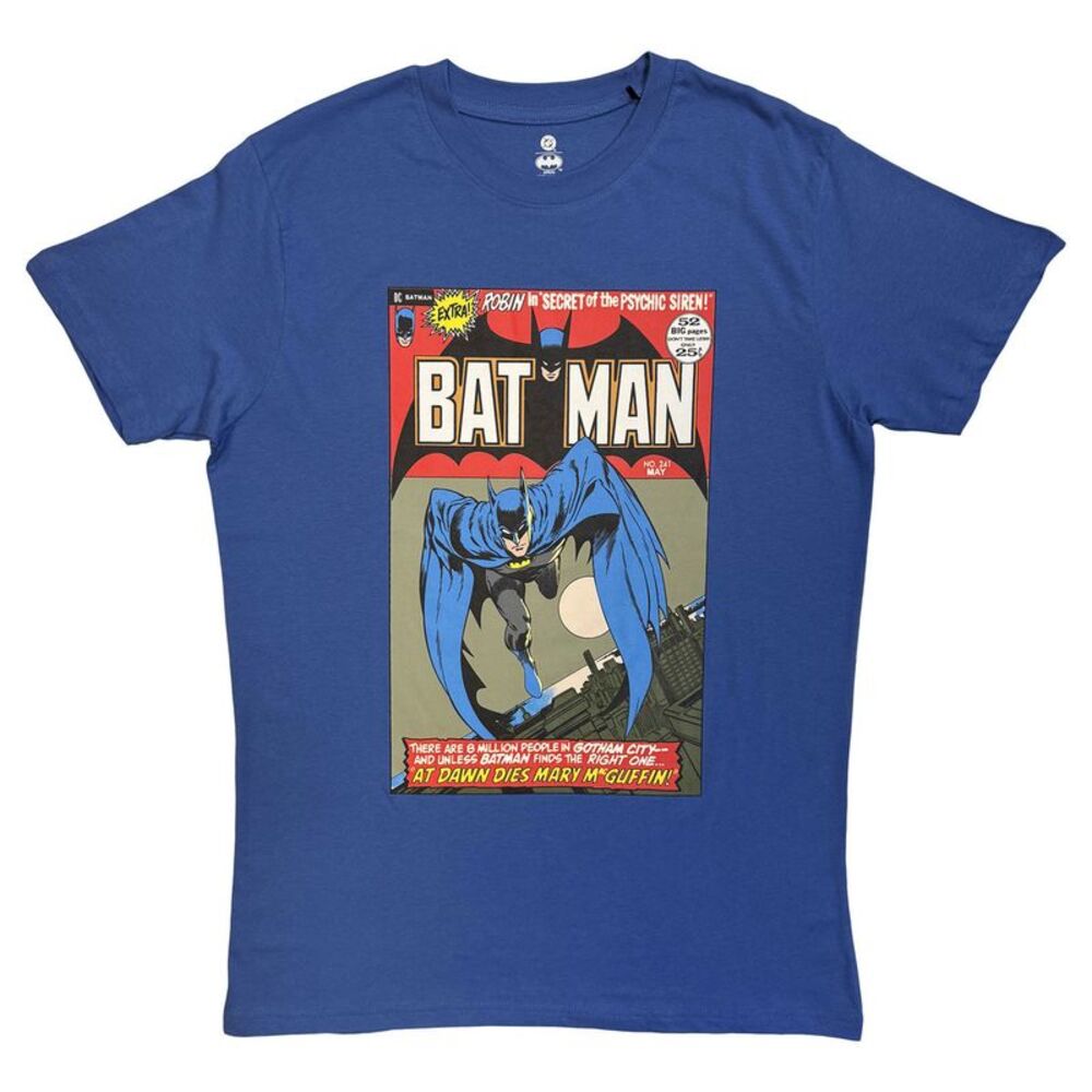 Batman Unisex Adult Comic Cover T-Shirt / Blue